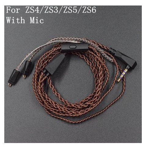 Kabel KZ Copper with Mic Kabel KZ ZSN PRO X KZ ZST X KZ Cable with Mic - Type A Lurus