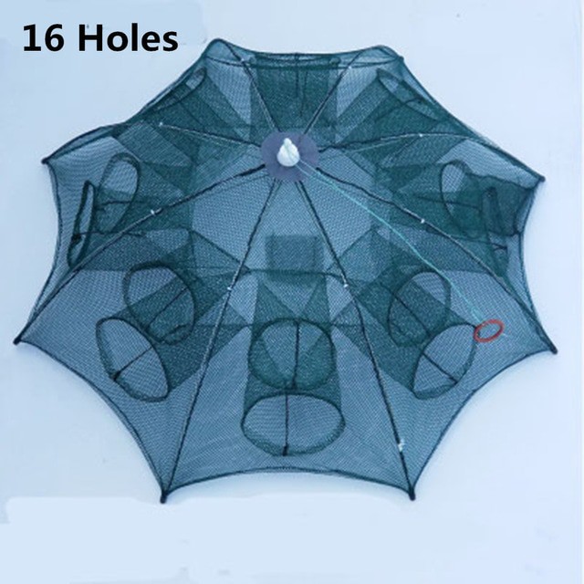 Jaring Pancing Ikan Udang Automatic Folding Umbrella Fishing 16 Holes