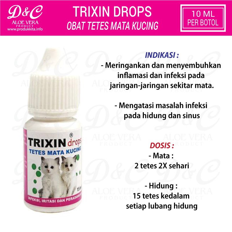 Obat Tetes Mata Hidung Anti Infeksi dan Peradangan Kucing Trixin 10ML