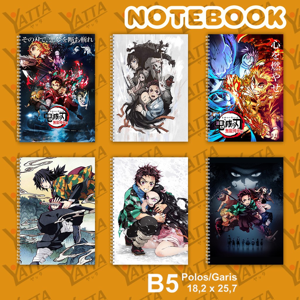 

Notebook Anime Ukuran B5 18,2 x 25,7 cm Demon Slayer Kimetsu no Yaiba YOTAKUSHOP