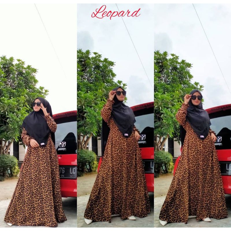 gamis leopard monalisa original arrafa syari