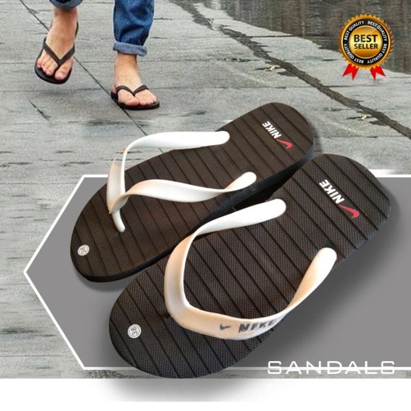 JB- Sandal Cowo Press Garis Murah