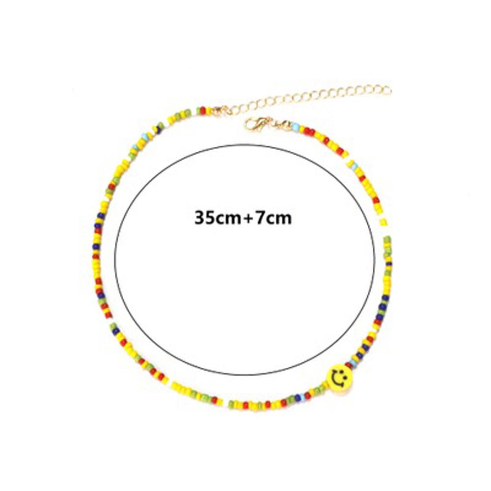 [Elegan] Kalung Wajah Smile Fashion Korea Persahabatan Warna Pelangi Musim Panas Hadiah Kalung Perhiasan