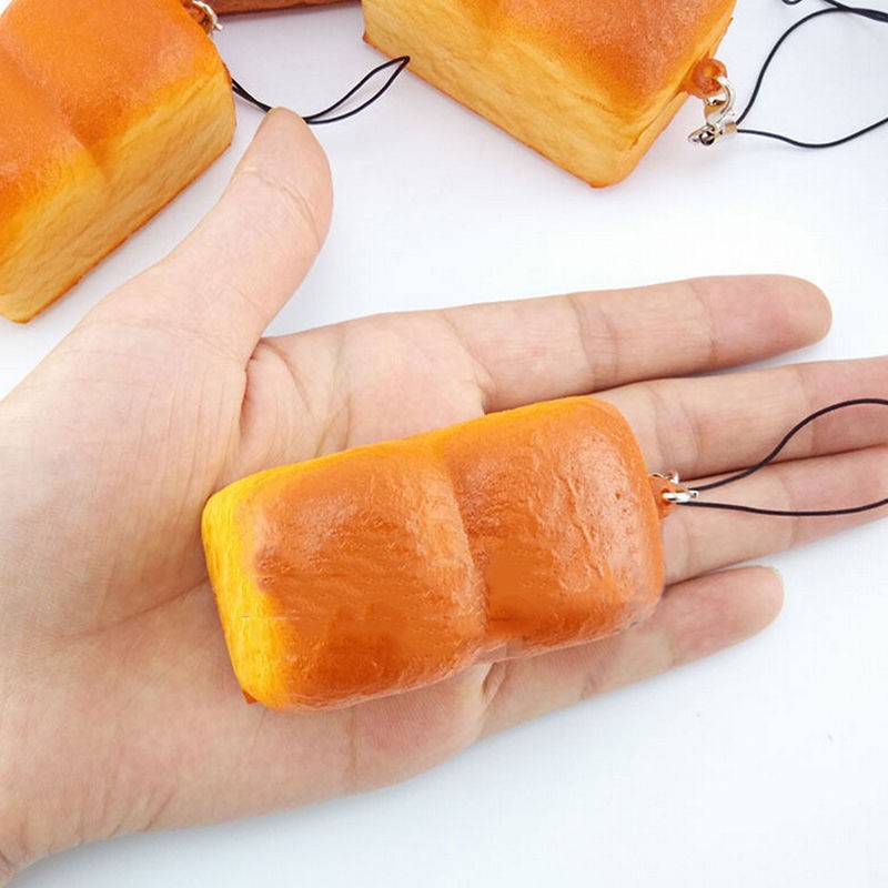 CUCI GUDANG  Loaf Simulation Bagels Squishy Soft phone Charm Bread Scented Strap