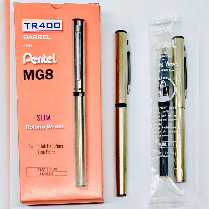 

Eksklusif Bolpen / Pulpen Pentel Rolling Pen TR 400 MG8 (pcs) Include Refill Garansi