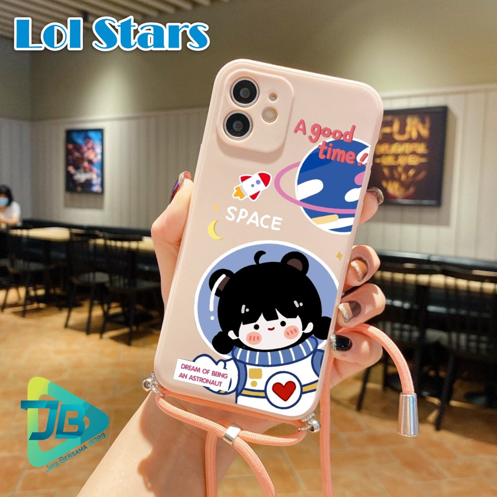 SOFTCASE SILIKON SLINGCASE TALI LANYARD STRAP PHONE MACARON PELINDUNG KAMERA LOL STARS OPPO VIVO SAMSUNG XIAOMI REALME IPHONE ALL TYPE JB5406