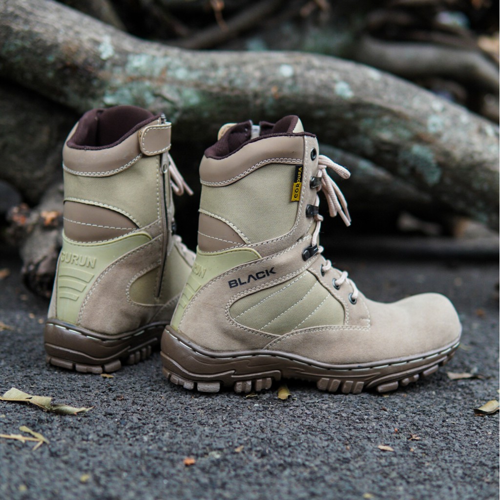 BLACK FORCE CHEAP TINGGI - SEPATU BOOTS PRIA HIKING MUNCAK TACTICAL SAFETY SHOES TRACKING UJUNG BESI