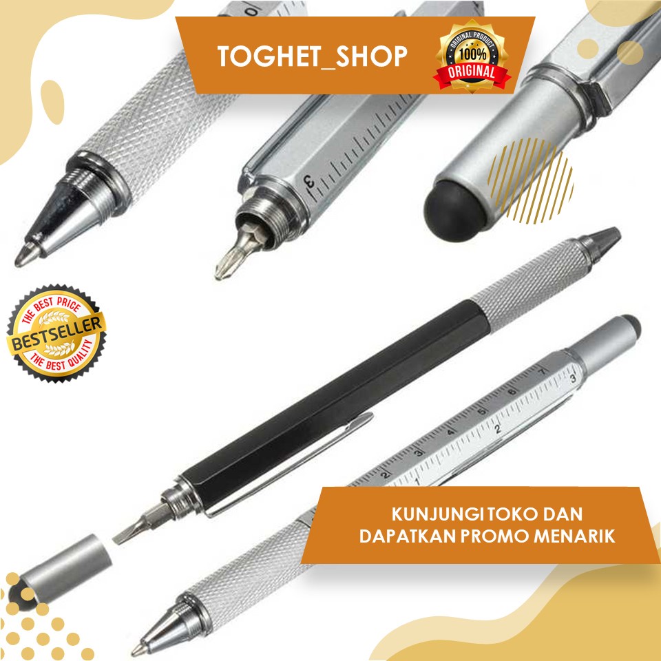 

Pena Multifungsi Stylus + Penggaris + Level + Obeng Bongkar Elektronik Desain Simpel Serba Guna