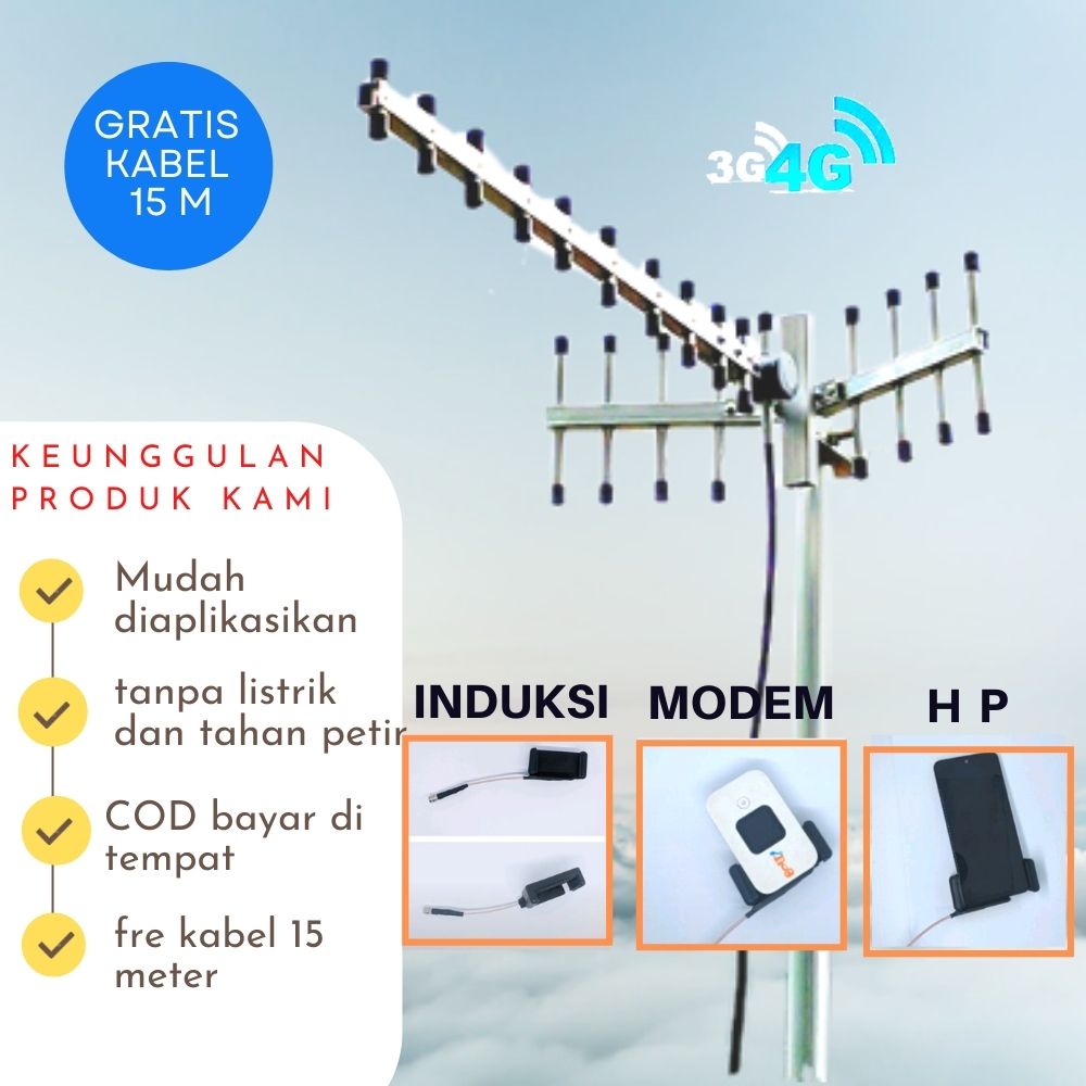 antena hp,modem,mifi/antena sinyal 3g 4g /antena yagi 12 elemen induksi