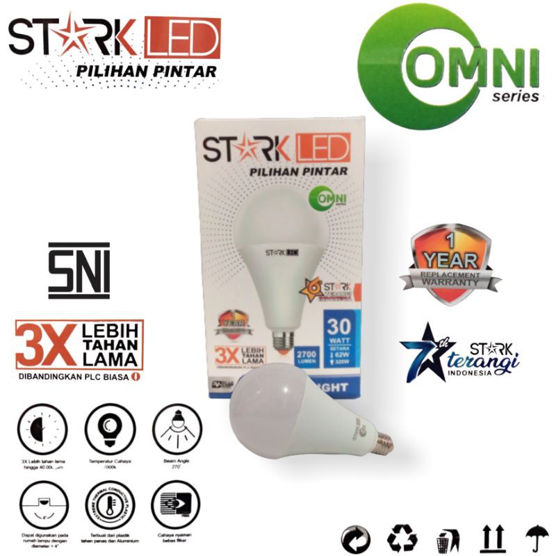 Lampu Stark LED 30Watt  Lampu LED SNI/Lampu Murah Bohlam Neon Garansi