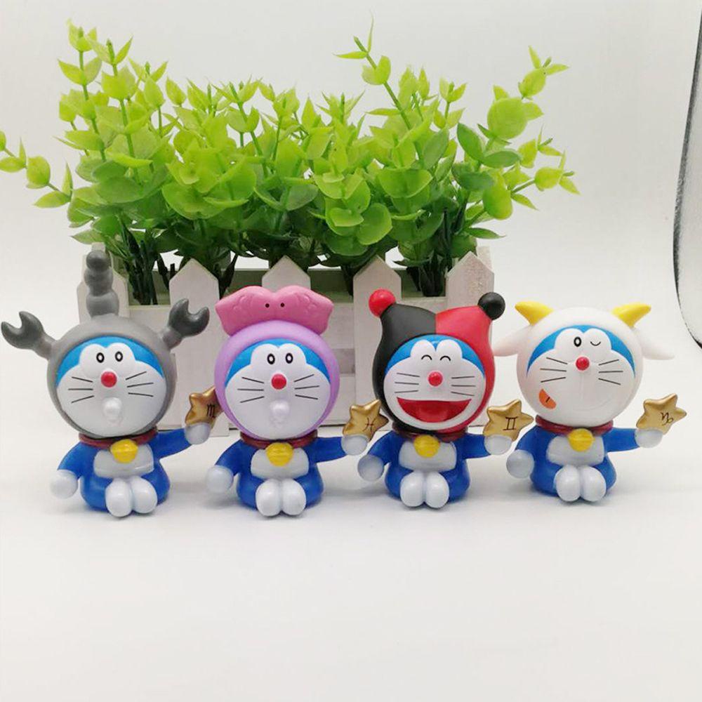 Agustina Doraemon Action Figure Kawaii Lucu Q Version PVC Figure Mainan Anak Ornamen Tokoh Anime