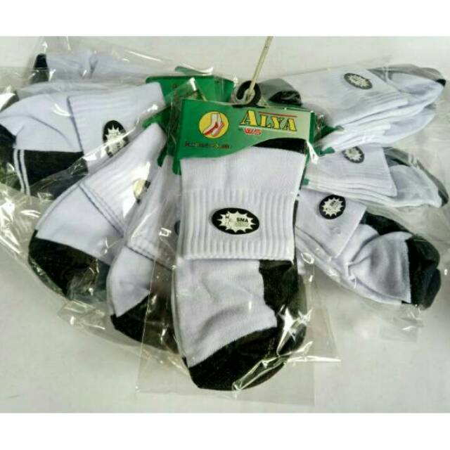 Kaos kaki sport pendek putih hitam