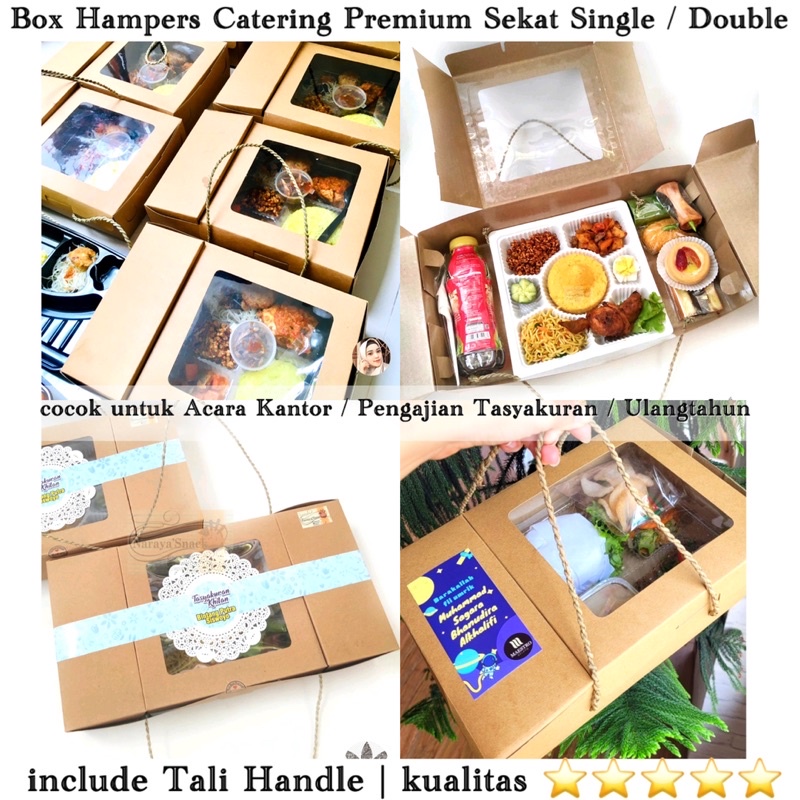 Kotak Nasi Premium Sekat dengan Tali Box Catering Jendela Box Hampers Sekat Premium Box Nasi Premium