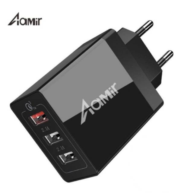 Aamir quick charger 3.0 Qualcomm 2.4A 3 port usb