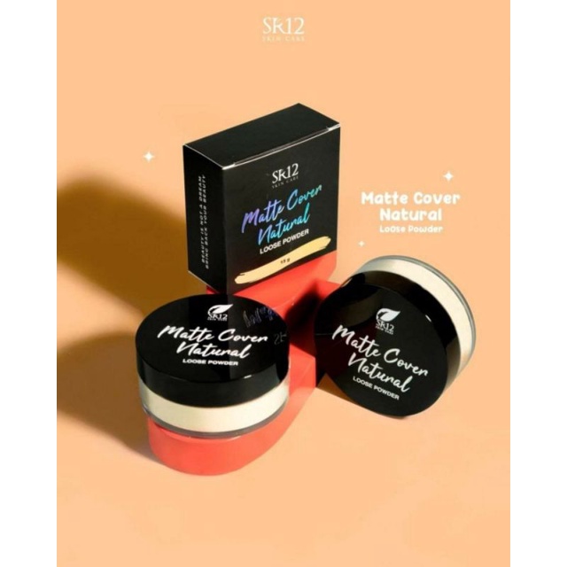 BEDAK TABUR SR12/MATTE COVER NATURAL LOOSE POWDER SR12/BEDAK ANTI LUNTUR/BEDAK GLOWING SR12