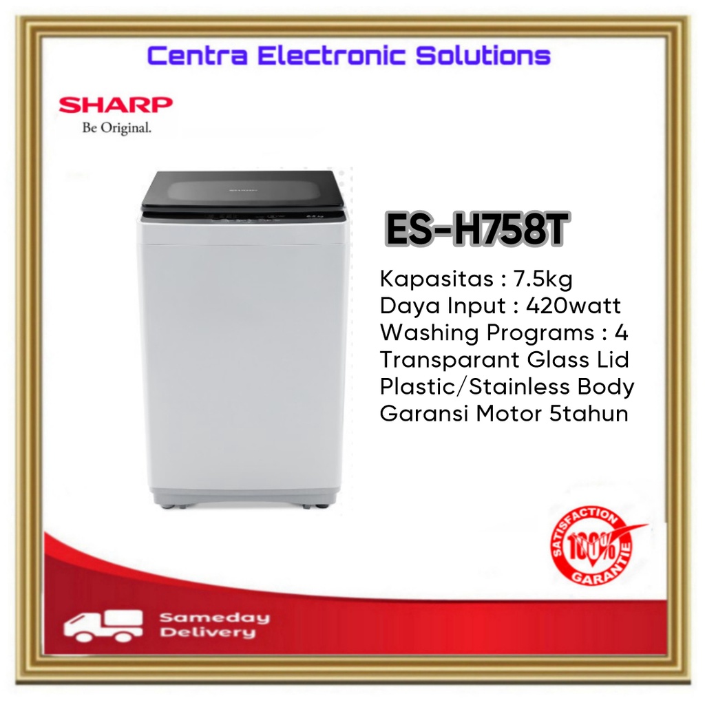 Mesin Cuci Sharp 1 Tabung Sharp ES-H758T-GY