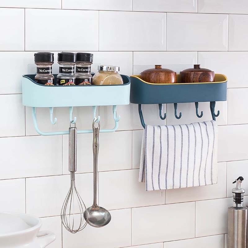 ANG Rak Dinding Kamar Mandi Plastik Rak Dapur Gantung Bathroom Organizer Rak Plastik Gantung Sabun Panjang Toilet