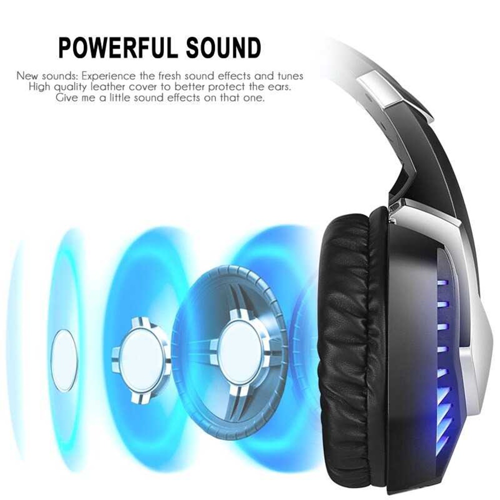 Headset Gaming Headphone Blue Powerful Bass With Microphone Premium Original