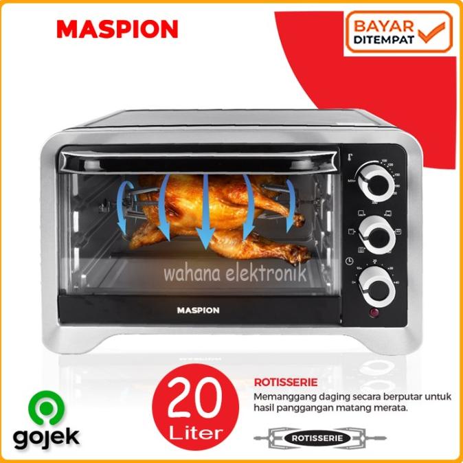 Maspion Oven Listrik Mot 2001 Bs / Oven Toaster 20 Liter Low Watt Terlaris
