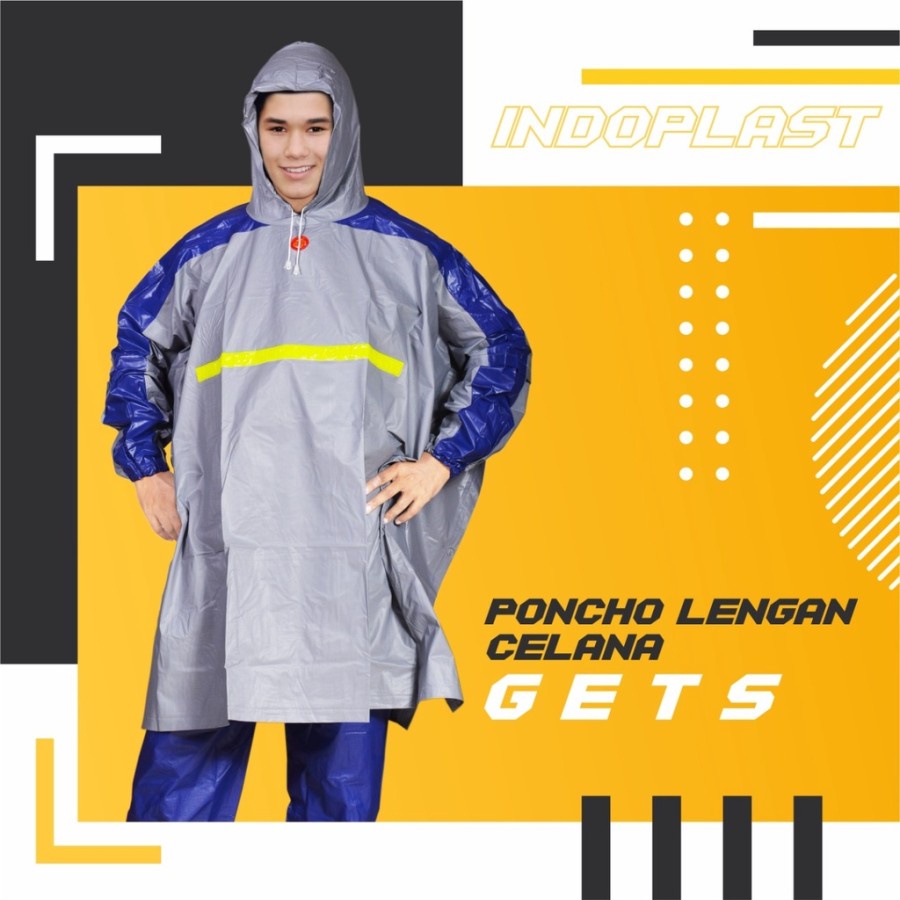 Jas Hujan Ponco Lengan Celana GETZ - Raincoat Mantel Hujan Poncho Tangan plus celana GETZ