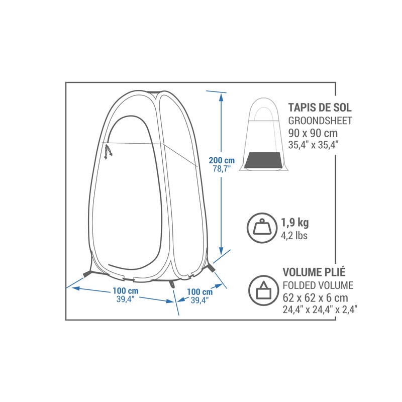 QUECHUA Camping Shower Hut Tenda Mandi Kemah