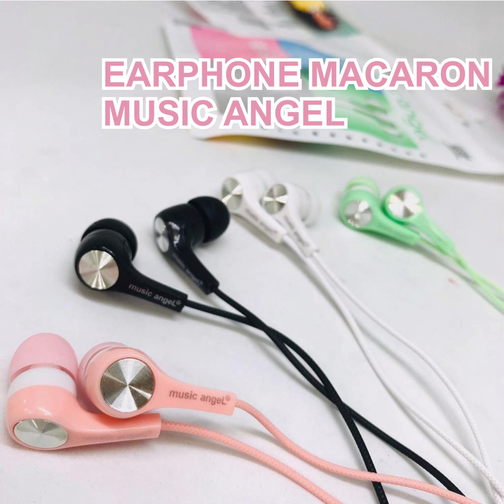 Earphone Handsfree Music Angel Jack 3.5mm Non Mic