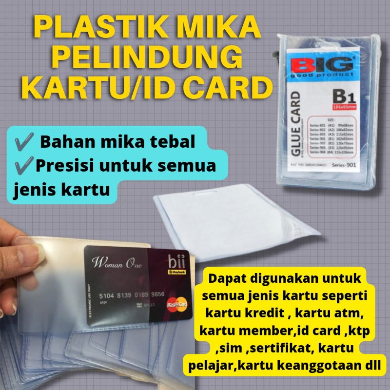 Plastik mika id card untuk pelindung kartu dan id card