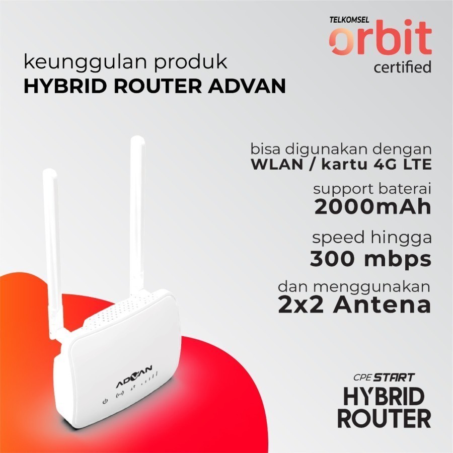 Modem Router Advan CPE20 Start Wifi 4G UNLOCK (Battery 2000mah)