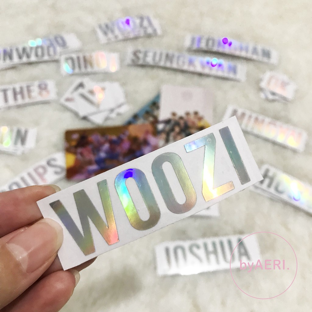 SEVENTEEN HOLOGRAM STICKER (LOGO, NAME, DLL) KPOP HOLOGRAM CUTTING STICKER