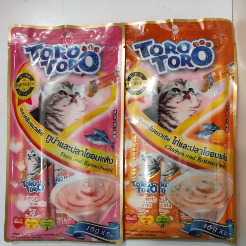 Toro-Toro 60gr Isi 5pcs/Snack kucing Toro-Toro 69gr