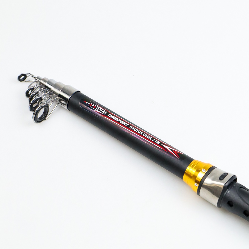 TaffSPORT stik pancing Joran Pancing murah Portabel Carbon Fiber 2.4M 2.7M 3M Tongkat pancing baitcasting