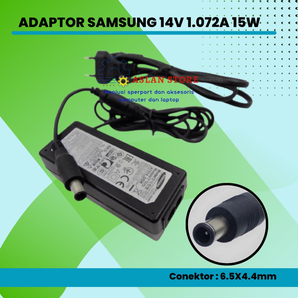 AC Adapter Samsung 14V 1.072A Adaptor Charger Casan Monitor TV LCD LED 14V-1.072A 15W