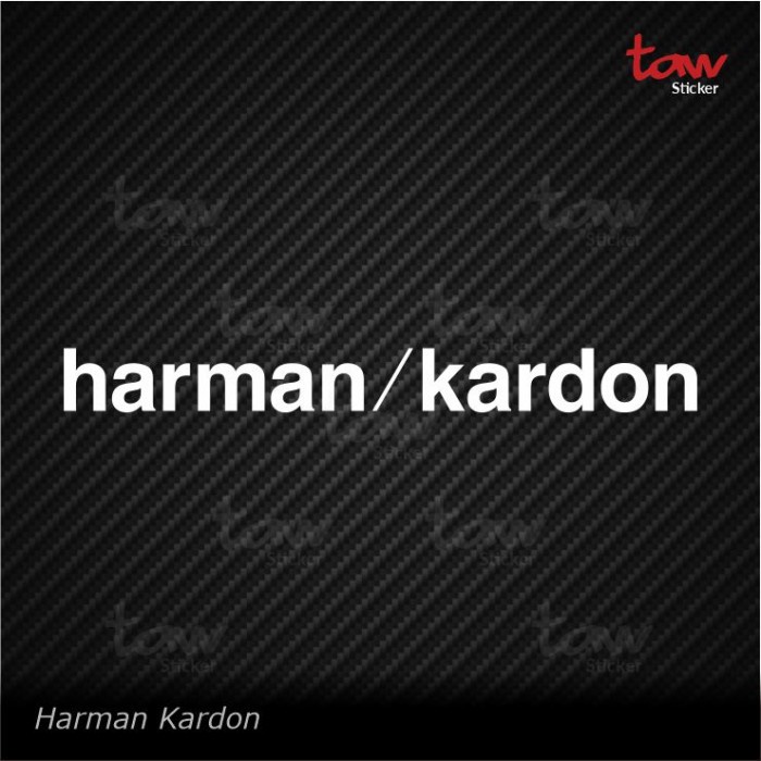 Harman Kardon Cutting Sticker Stiker Kaca mobil motor Helm Speaker - Putih, 10x1 cm