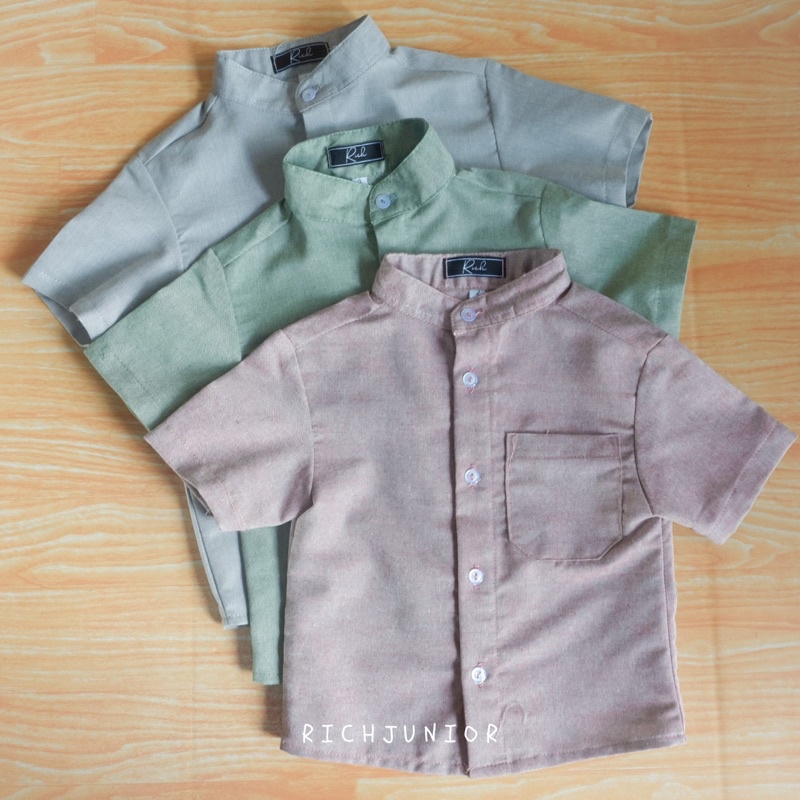 Kemeja Koko Anak Bahan Shanghai Material Oxford | Baju Muslim Anak | Baju Lebaran