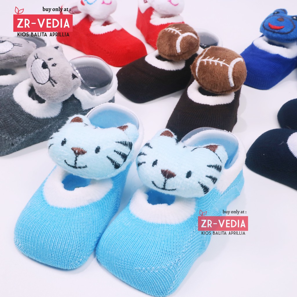 Prewalker Socks 3D Bayi Boneka Karakter / Kaos Kaki Anak Laki Perempuan Polos Anti Slip Import Murah