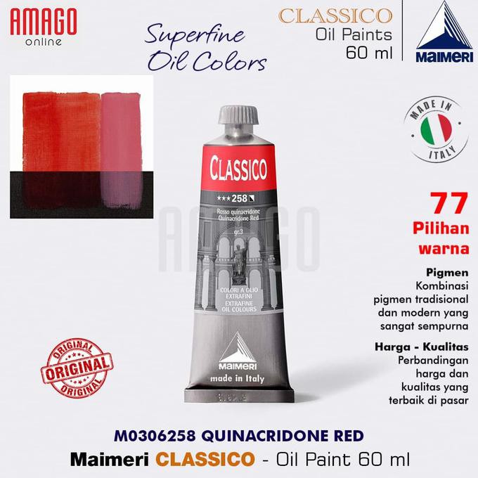 

{{BAYAR DI TEMPAT}} MAIMERI CLASSICO - OIL PAINT - QUINACRIDONE RED - 60ML - M0306258 BOOM SALE