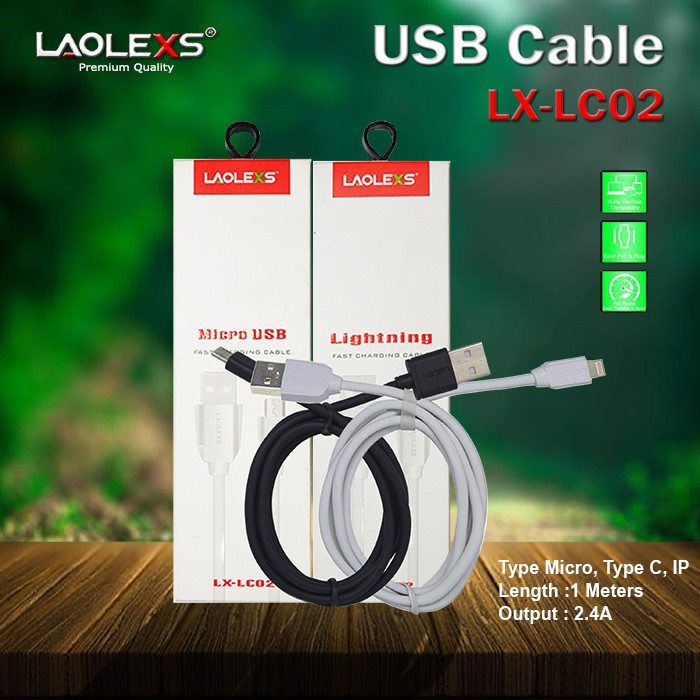 KABEL DATA / KABEL CHARGER LAOLEXS LX-LC02 MICRO USB FOR ANDROID [FAST CHARGING] [100CM]