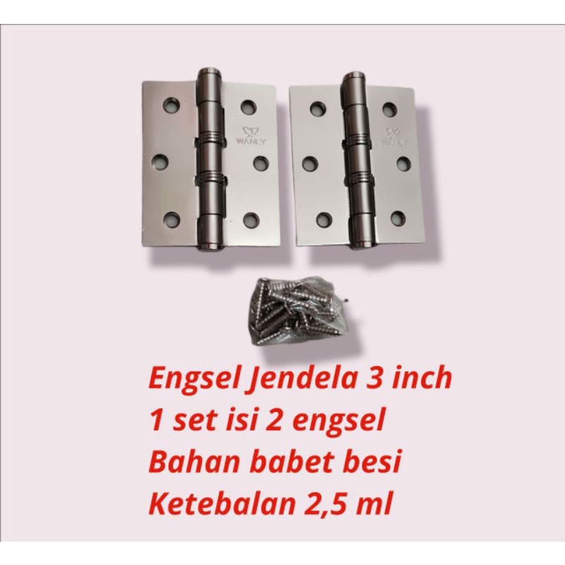 Engsel jendela 3in tebal 2,5mm