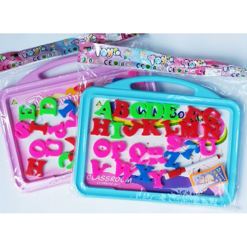 Papan Tulis Whiteboard+ Magnet Abjad / Drawing Board Mainan Edukasi Alat Belajar Anak PAUD