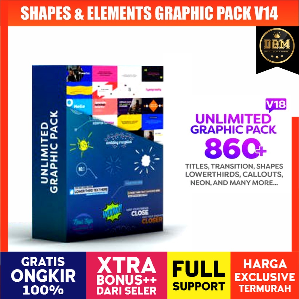 Shapes &amp; Elements Graphic Pack V14 - After Effects Project Files