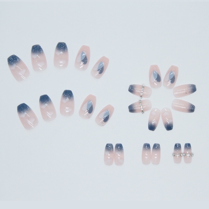 Kuku Palsu 【B114，lem cair】Nikah kuku Wedding False Nailart Pengantin Tangan