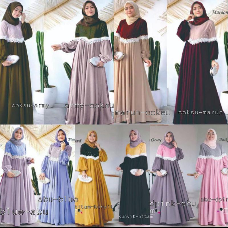 [Fashion Muslim] Gamis CLARISA renda terbaru