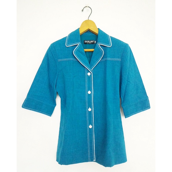Kemeja Wanita Biru Tosca