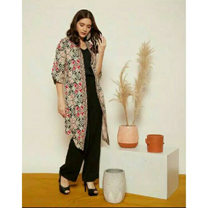 WELVA - Outer Batik Panjang Cardigan Batik Modern (10873)