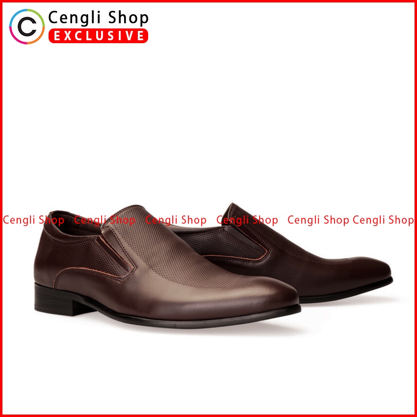 SEPATU PANTOFEL EVERBEST PRIA ORIGINAL FORMAL KULIT ASLI COKLAT EM10