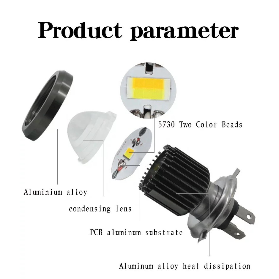 LED H4 Bohlam Lampu Depan Led Laser Lampu Depan Utama Universal R15,Vixion,Byson,Versa,Cb150r,Scoopy &amp; Motor Lain Nya