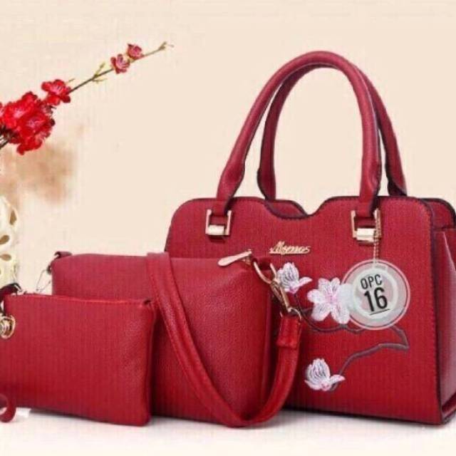 Fashion 3in1 kahiiyang / tas wanita / tas handbag murah