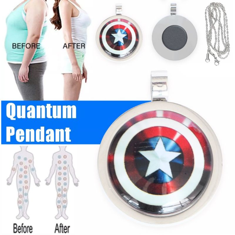 Liontin Energi Kuantum Captain America Kalung Batu Vulkanik Liontin Kalung