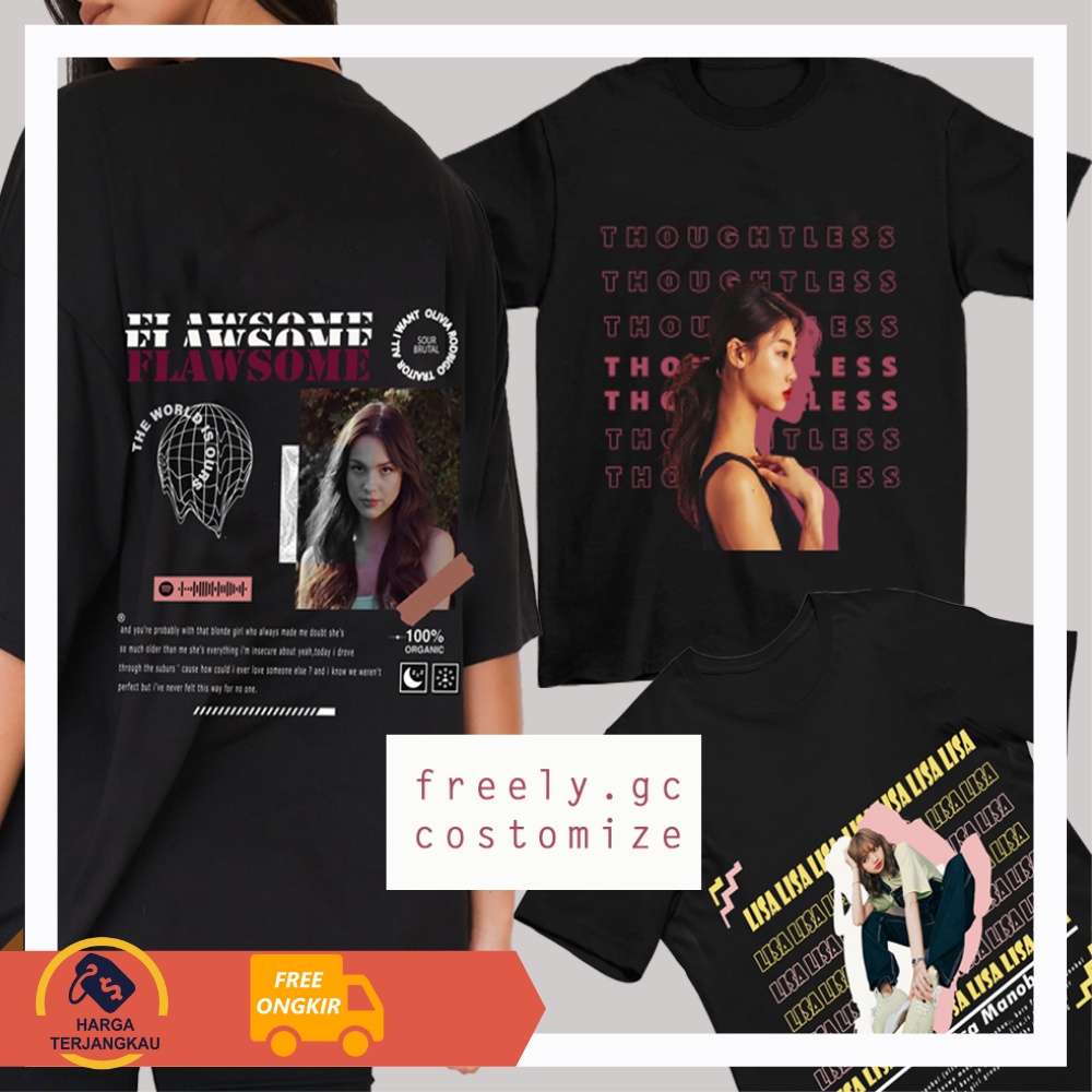 Kaos Custom Aesthetic Streetwear korea/Custom Tulisan/Custom Gambar