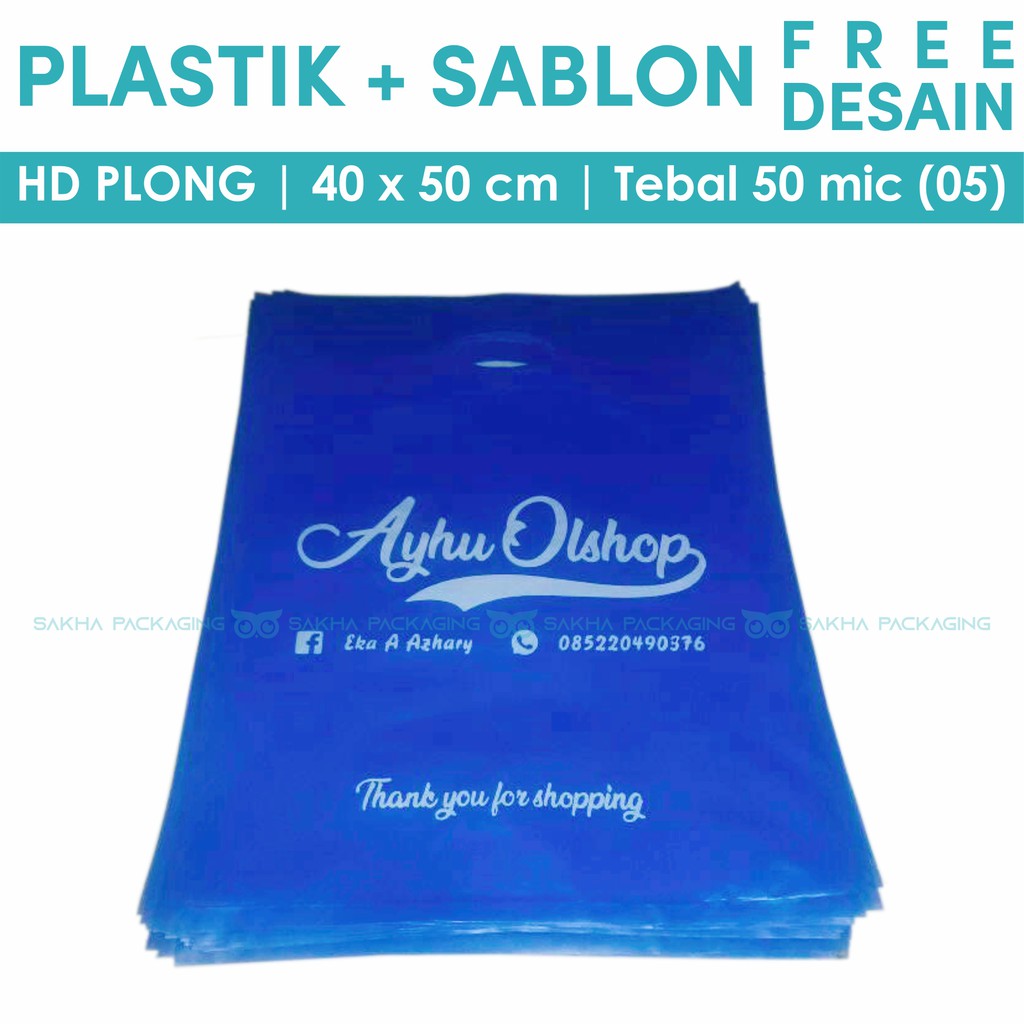 

Sablon Plastik HD Plong 40 x 50 cm | Custom Plastik Kresek Olshop Shopping Bag Plastik Plong 40x50